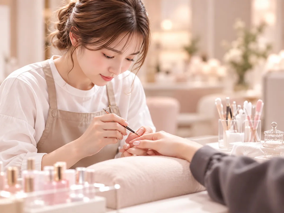 ネイルの施術をするネイリスト